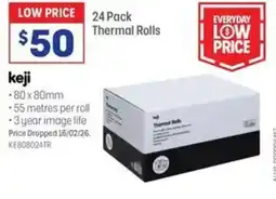 Officeworks Keji Thermal Rolls offer