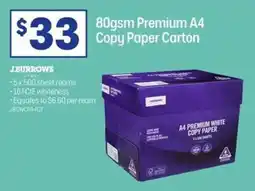 Officeworks J.burrows 80gsm Premium A4 Copy Paper Carton offer