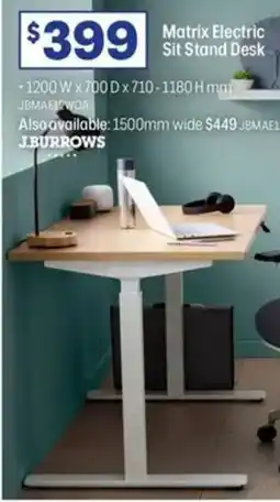 Officeworks Matrix Electric Sit Stand Desk offer
