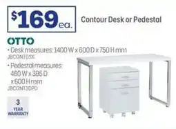 Officeworks Otto Contour Desk or Pedestal offer