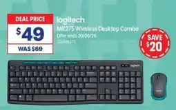 Officeworks Logitech MK275 Wireless Desktop Combo offer