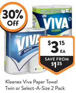 Foodworks Kleenex Viva Paper Towel Twin or Select A Size offer