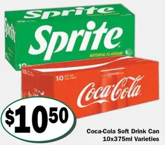 Friendly Grocer Coca Cola Soft Drink Can Varieties offer