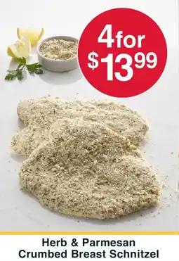 Australian Butchers Store Herb & Parmesan Crumbed Breast Schnitzel offer