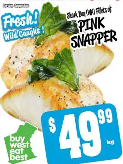 Farmer Jack's Shark bay wa fillets of pink snapper offer