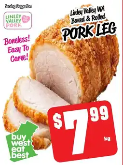 Farmer Jack's Linley valley wa boned & rolled pork leg offer