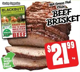 Farmer Jack's Wa grass fed plain beef brisket offer