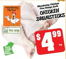 Farmer Jack's Wandering chicken free range bulk chicken drumsticks offer