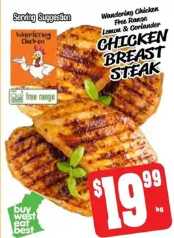Farmer Jack's Wandering chicken free range lemon & coriander chicken breast steak offer