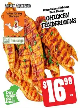 Farmer Jack's Wandering chicken free range chicken tenderloins offer