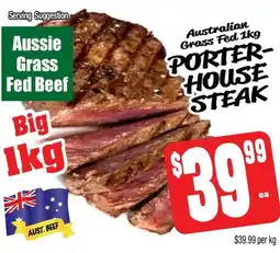 Farmer Jack's Australian grass fed porter house steak offer