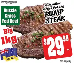 Farmer Jack's Australian grass fed rump steak offer