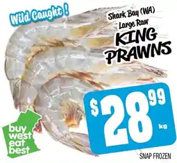 Farmer Jack's Shark bay wa large raw king prawns offer