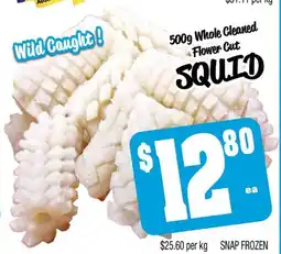Farmer Jack's Whole cleaned flower cut squid offer