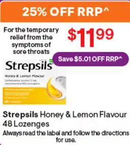 Discount Drug Stores Strepsils Honey & Lemon Flavour 48 Lozenges offer