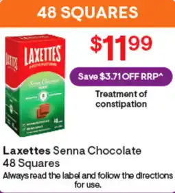 Discount Drug Stores Laxettes Senna Chocolate 48 Squares offer