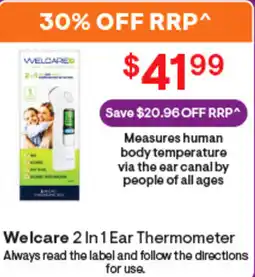 Discount Drug Stores Welcare 2 In 1 Ear Thermometer offer