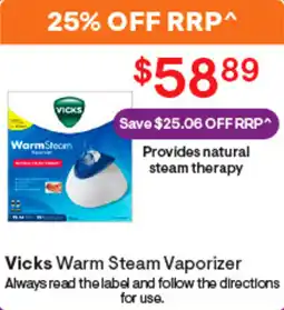 Discount Drug Stores Vicks Warm Steam Vaporizer offer