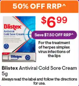Discount Drug Stores Blistex Antiviral Cold Sore Cream offer