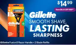 Discount Drug Stores Gillette Fusion5 Razor Handle + 2 Blade Refills offer