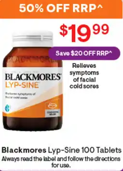 Discount Drug Stores Blackmores Lyp-Sine 100 Tablets offer
