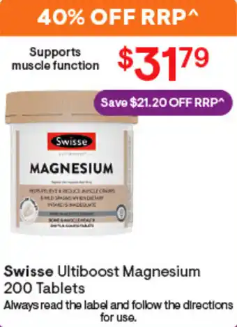 Discount Drug Stores Swisse Ultiboost Magnesium 200 Tablets offer