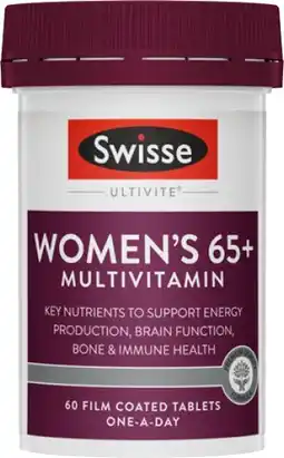 Discount Drug Stores Swisse Ultivite Women’s 65+ Multivitamin 60 Tablets offer