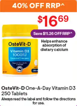 Discount Drug Stores OsteVit-D One-A-Day Vitamin D3 250 Tablets offer
