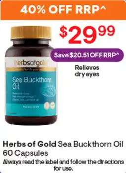 Discount Drug Stores Herbs of Gold Sea Buckthorn Oil 60 Capsules offer