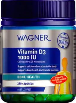 Discount Drug Stores Wagner Vitamin D3 1000IU 250 Capsules offer