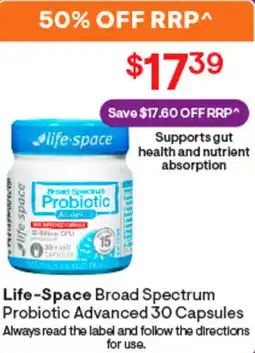 Discount Drug Stores Life-Space Broad Spectrum Probiotic Advanced 30 Capsules offer