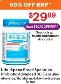 Discount Drug Stores Life-Space Broad Spectrum Probiotic Advanced 60 Capsules offer
