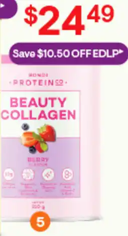 Discount Drug Stores Bondi Protein Co Beauty Collagen Berry Flavour offer
