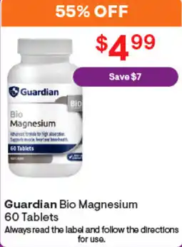 Discount Drug Stores Guardian Bio Magnesium 60 Tablets offer