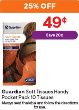 Discount Drug Stores Guardian Soft Tissues Handy Pocket Tissues offer