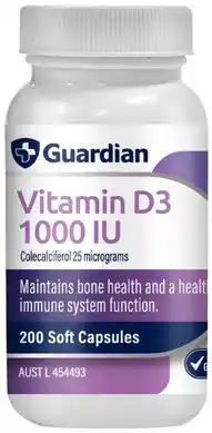Discount Drug Stores Guardian Vitamin D3 1000 IU 200 Capsules offer