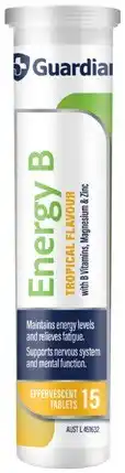 Discount Drug Stores Guardian Energy B Tropical Flavour Effervescent 15 Tablets offer