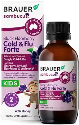 Discount Drug Stores Brauer Sambucus Cold & Flu Forte For Kids offer