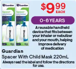 Discount Drug Stores Guardian Spacer With Child Mask offer