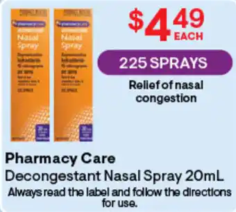 Discount Drug Stores Pharmacy Care Decongestant Nasal Spray offer
