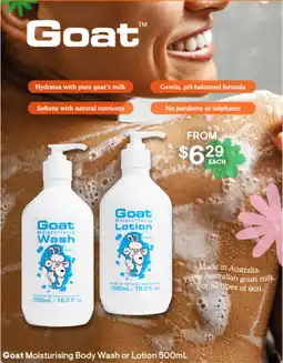 Discount Drug Stores Goat Moisturising Body Wash or Lotion offer
