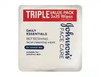 Good Price Pharmacy Johnson&#039;s Daily Essentials Cleansing Wipes Normal Skin 25 Wipes 3 Pack offer