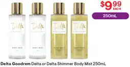 Discount Drug Stores Delta Goodrem Delta or Delta Shimmer Body Mist offer