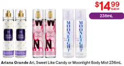 Discount Drug Stores Ariana Grande Ari Sweet Like Candy or Moonlight Body Mist offer