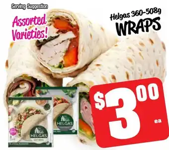 Farmer Jack's Helgas wraps offer