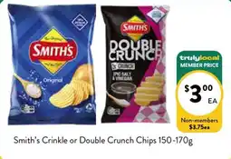 Farmer Jack's Smith's Crinkle or Double Crunch Chips offer