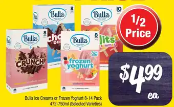 Farmer Jack's Bulla Ice Creams or Frozen Yoghurt offer
