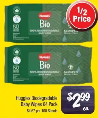 Farmer Jack's Huggies Biodegradable Baby Wipes offer