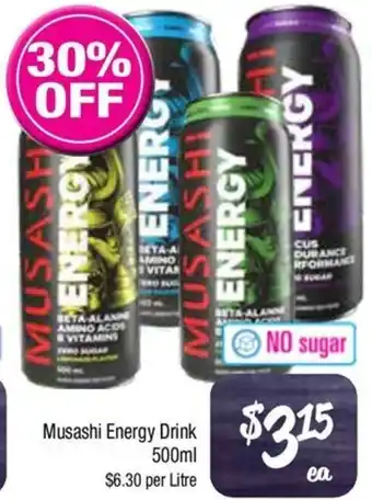 Farmer Jack's Musashi Energy Drink offer