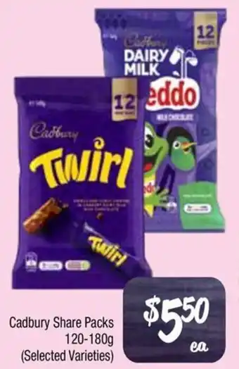 Farmer Jack's Cadbury Share Packs offer